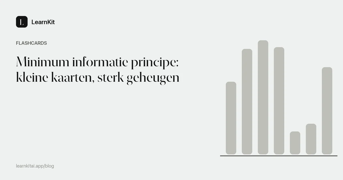 De titel Minimum informatie principe: kleine kaarten, sterk geheugen op een rustig monochroom patroon