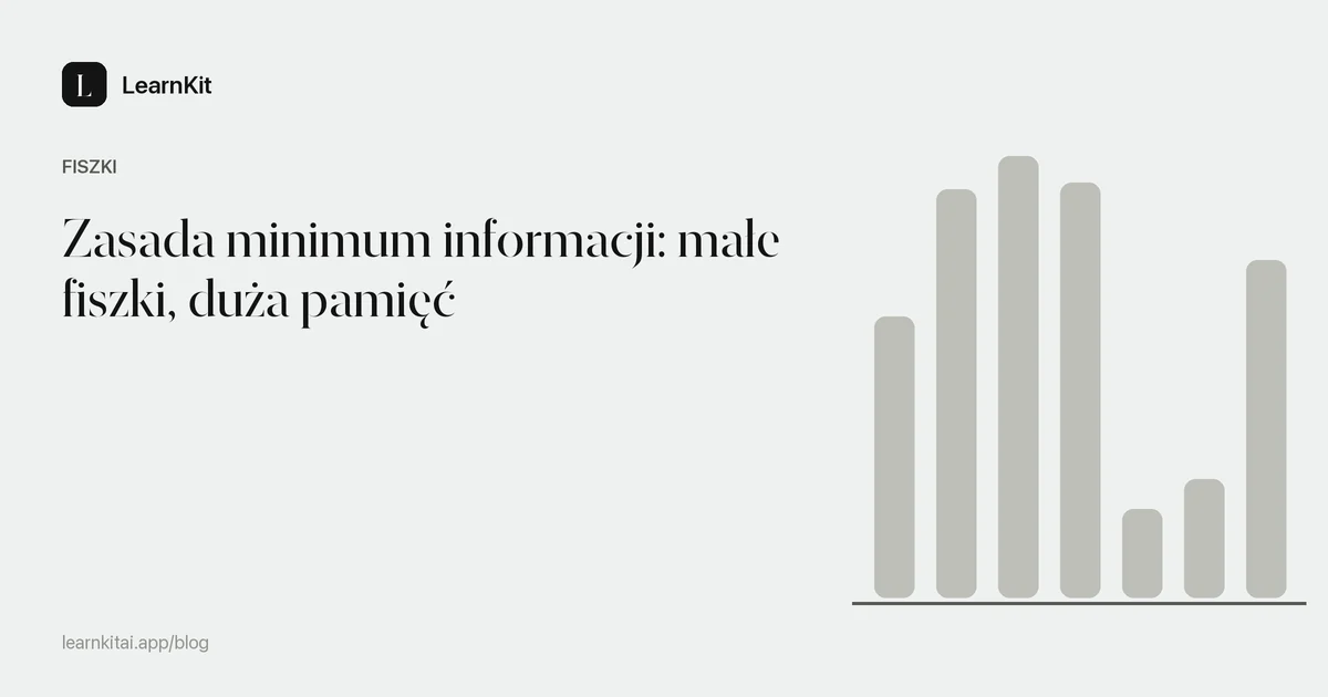 Tytuł artykułu Zasada minimum informacji: małe fiszki, duża pamięć na spokojnym, monochromatycznym wzorze