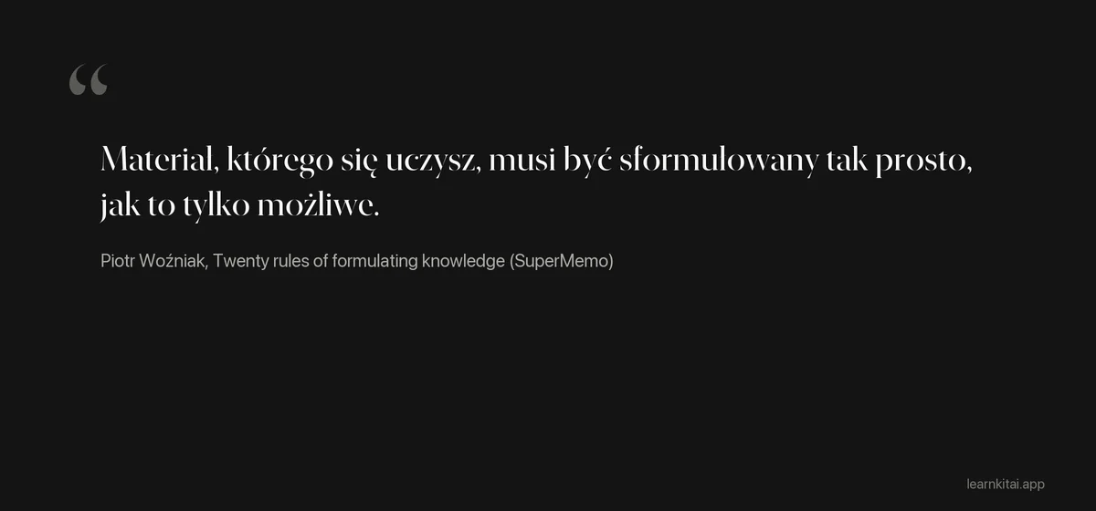 Cytat Piotra Woźniaka formułujący zasadę minimum informacji