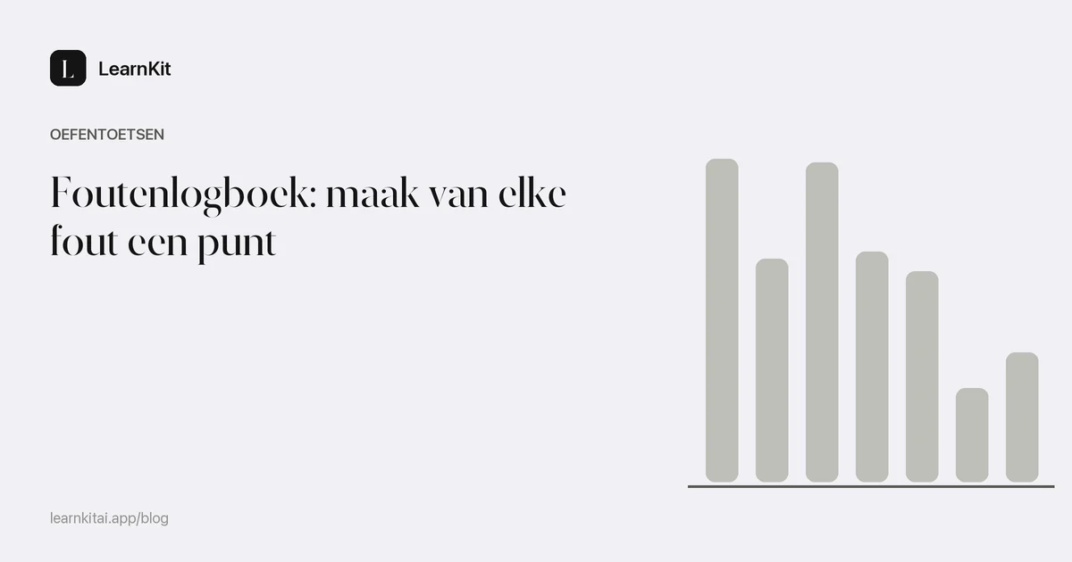 De titel Foutenlogboek: maak van elke fout een punt op een rustig monochroom patroon