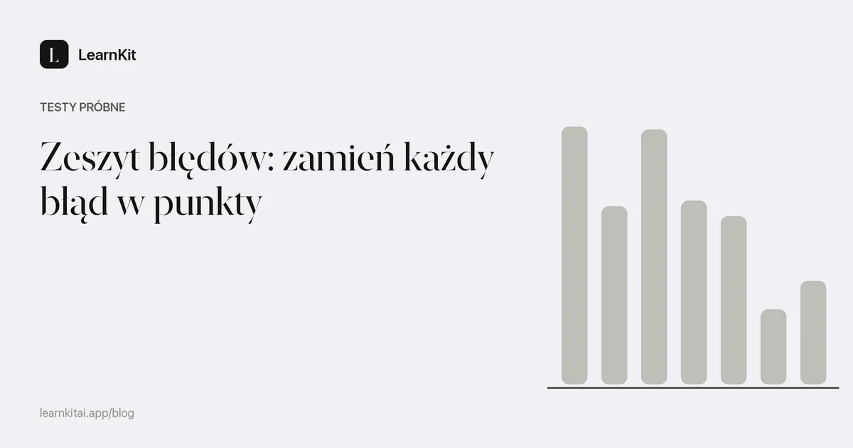 Tytuł Zeszyt błędów: zamień każdy błąd w punkty na spokojnym, monochromatycznym wzorze
