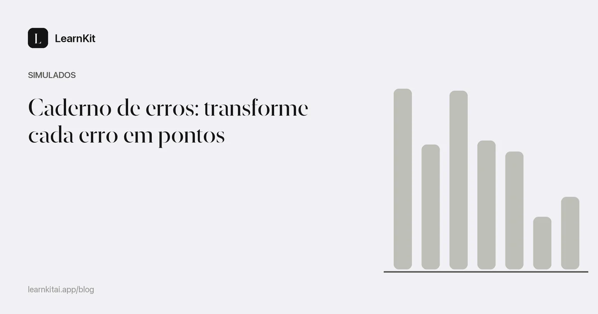 O título Caderno de erros: transforme cada erro em pontos sobre um padrão monocromático e sereno