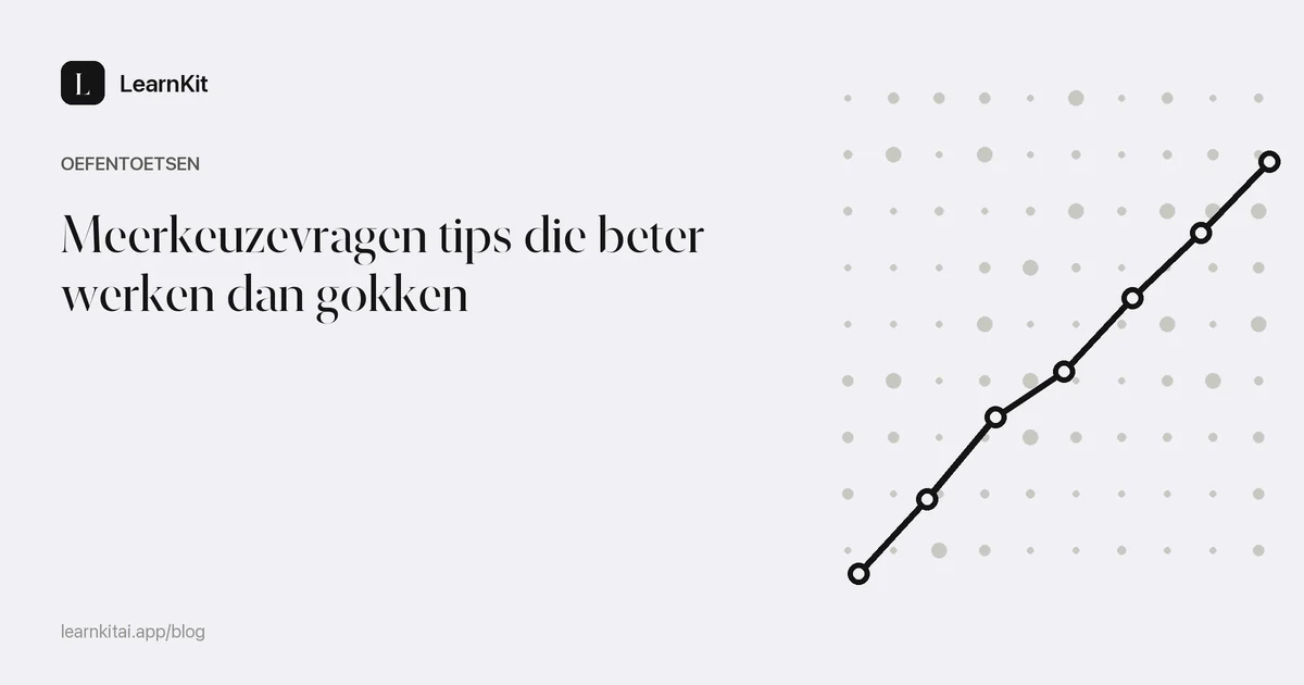 De titel Meerkeuzevragen tips die beter werken dan gokken op een rustig monochroom patroon