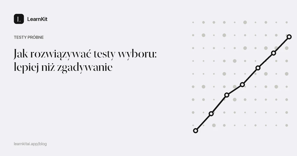 Tytuł Jak rozwiązywać testy wyboru: lepiej niż zgadywanie na spokojnym, monochromatycznym wzorze