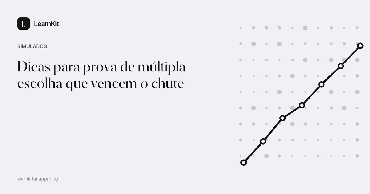 O título Dicas para prova de múltipla escolha que vencem o chute sobre um padrão monocromático e sereno
