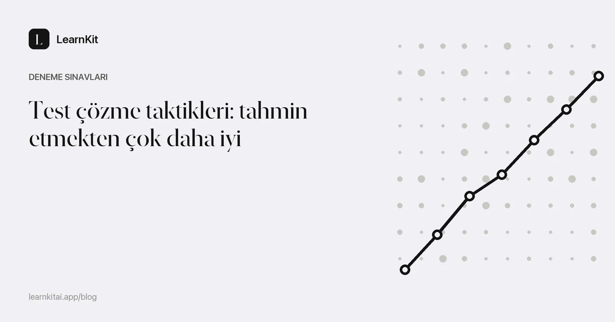 Test çözme taktikleri: tahmin etmekten çok daha iyi başlığı, sakin ve tek renkli bir desenin üzerinde