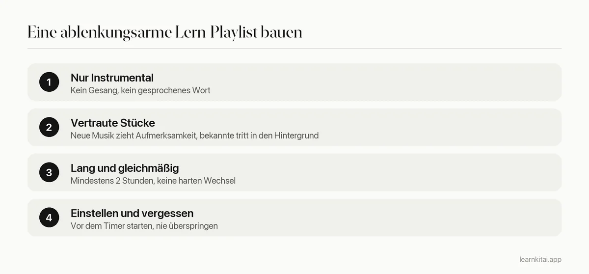 Vier Schritte, um eine Lern-Playlist zu bauen, die nicht ablenkt