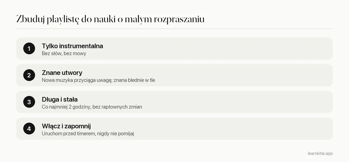 Cztery kroki budowy playlisty do nauki, która nie rozprasza