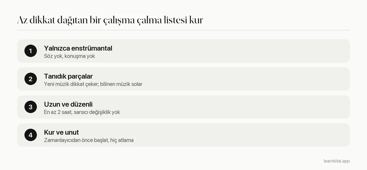 Dikkat dağıtmayan bir çalışma çalma listesi kurmanın dört adımı