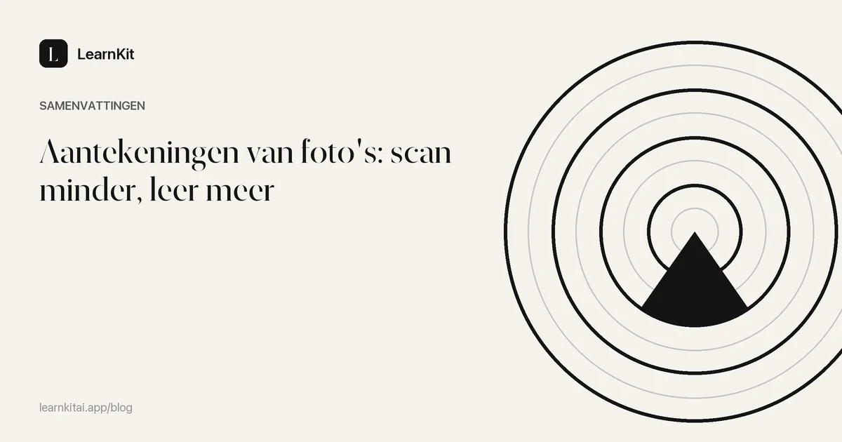 De titel Aantekeningen van foto's: scan minder, leer meer op een rustig monochroom patroon