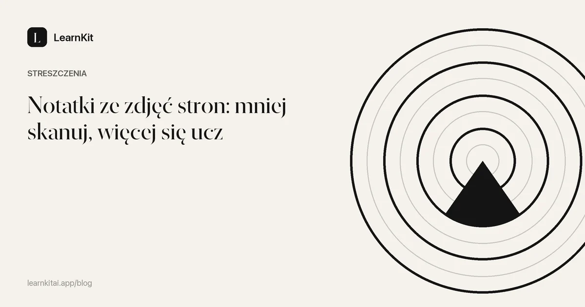 Tytuł Notatki ze zdjęć stron: mniej skanuj, więcej się ucz na spokojnym, monochromatycznym wzorze