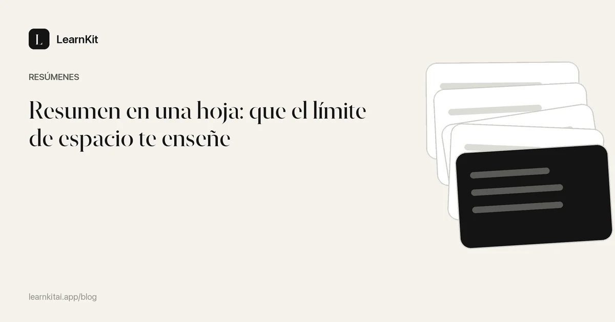 El título Resumen en una hoja: que el límite de espacio te enseñe sobre un patrón monocromo y sereno