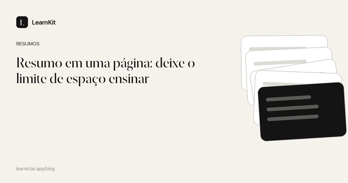 O título Resumo em uma página: deixe o limite de espaço ensinar sobre um padrão monocromático e sereno