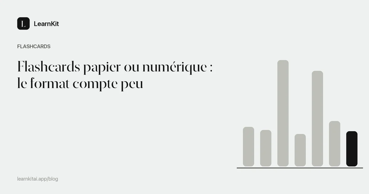 Le titre Flashcards papier ou numérique : le format compte peu sur un motif monochrome épuré
