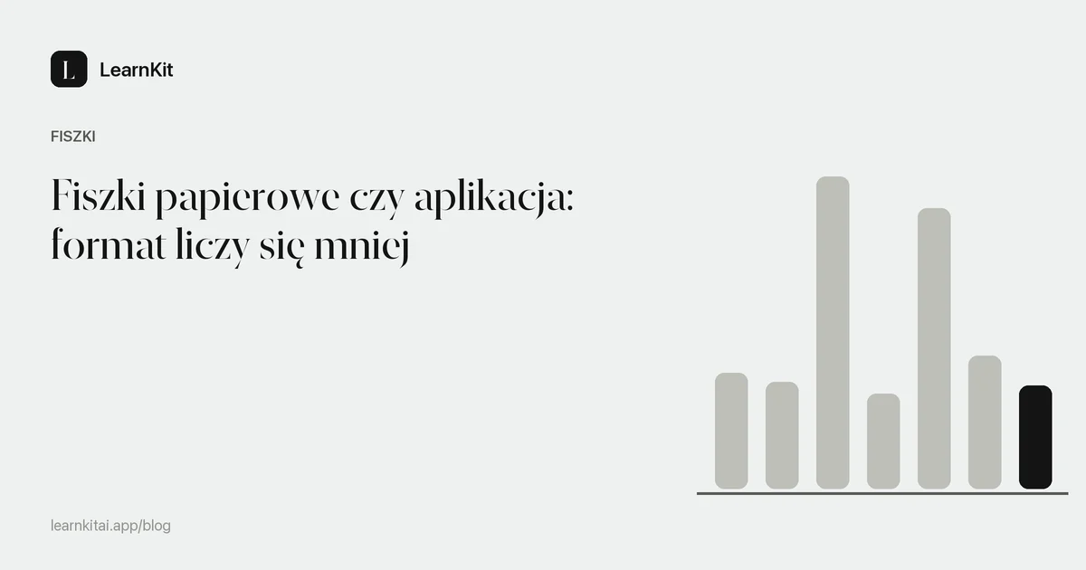 Tytuł Fiszki papierowe czy aplikacja: format liczy się mniej na spokojnym, monochromatycznym wzorze