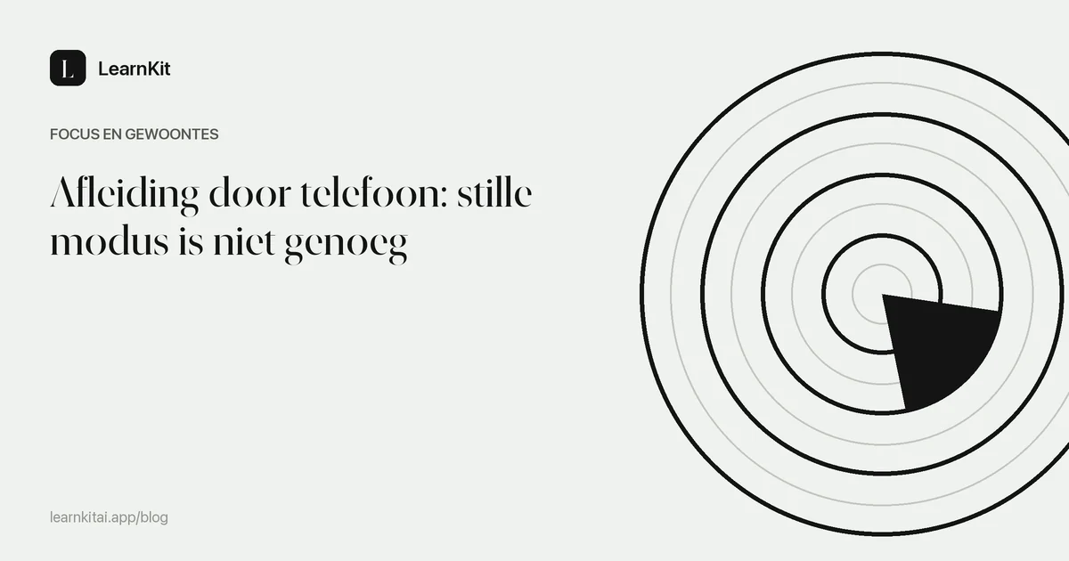 De titel Afleiding door telefoon: stille modus is niet genoeg op een rustig monochroom patroon
