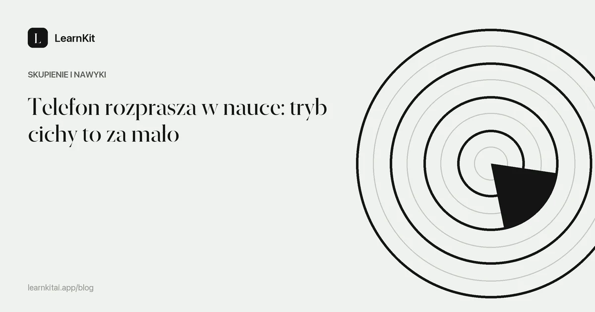 Tytuł Telefon rozprasza w nauce: tryb cichy to za mało na spokojnym, monochromatycznym wzorze