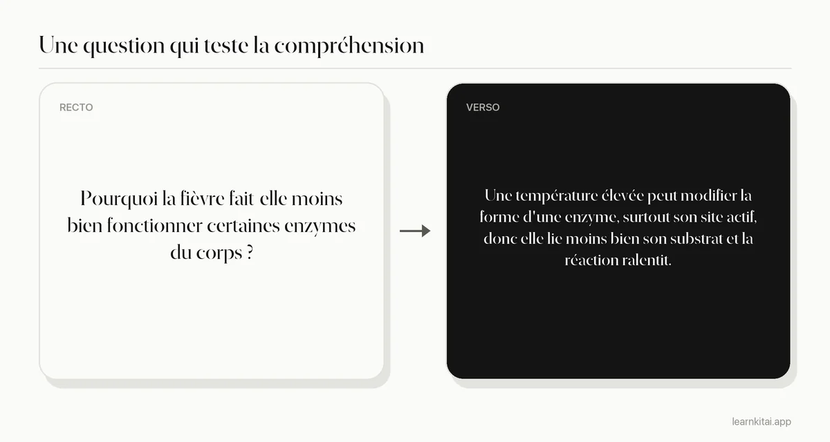 Exemple de question d'entraînement qui demande une explication plutôt qu'une définition