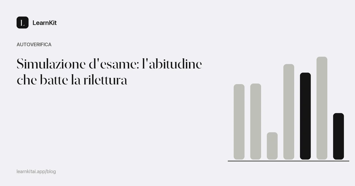 Il titolo Simulazione d'esame: l'abitudine che batte la rilettura su un motivo monocromatico tenue