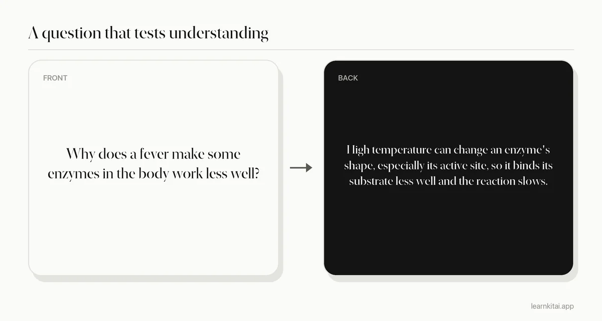 Example practice question that asks for an explanation rather than a definition