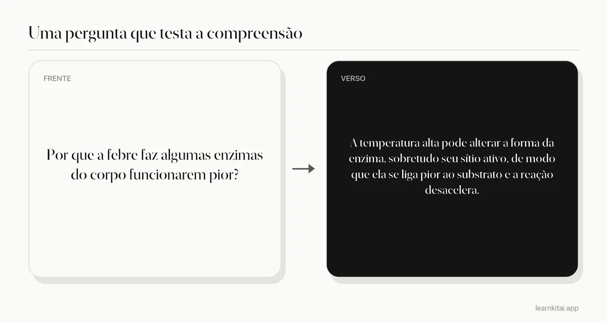 Exemplo de questão de treino que pede uma explicação em vez de uma definição