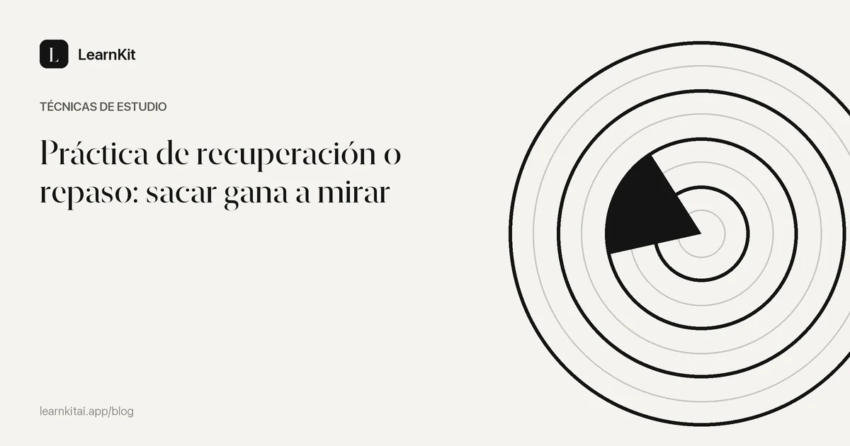 El título Práctica de recuperación o repaso: sacar gana a mirar sobre un patrón monocromo y sereno