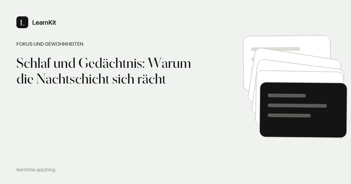 Der Titel Schlaf und Gedächtnis: Warum die Nachtschicht sich rächt vor einem ruhigen, einfarbigen Muster