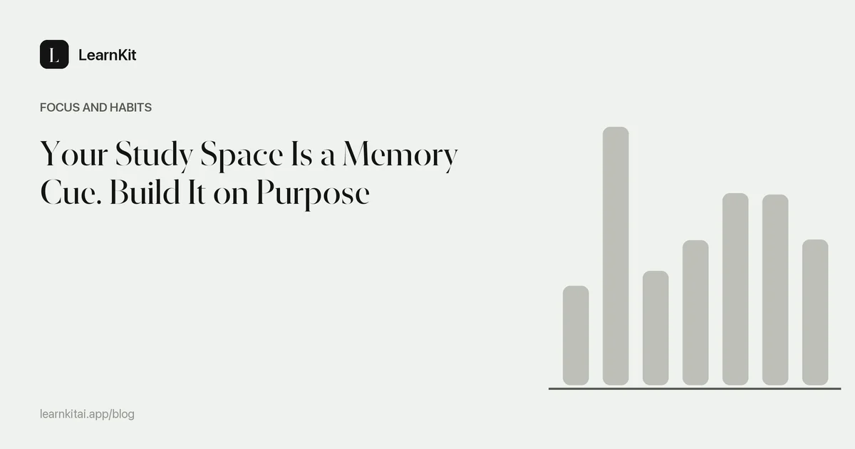 Article title about building a study space over a calm monochrome grid pattern