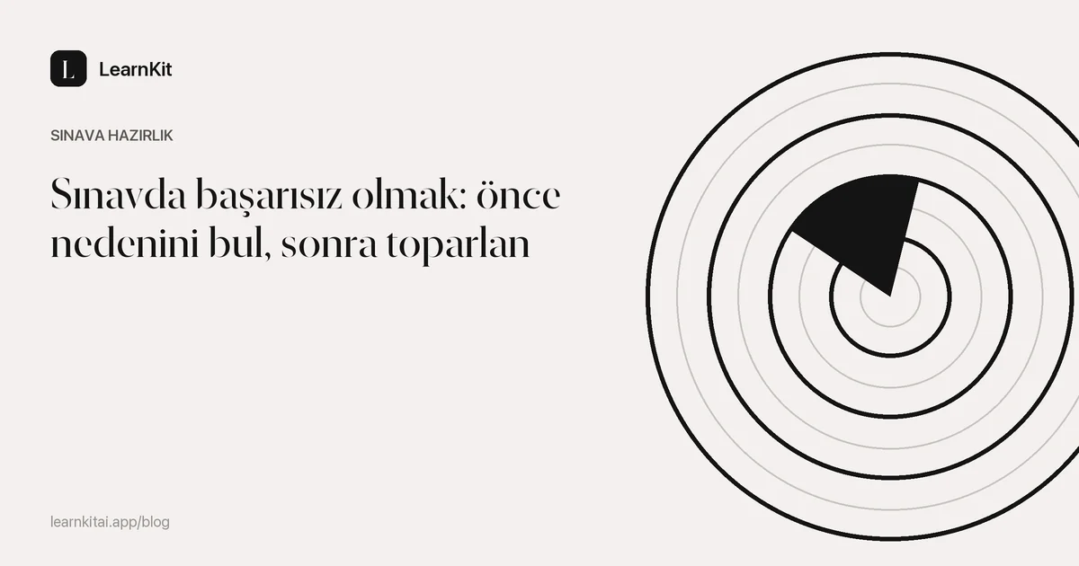 Başlık: Sınavda başarısız olmak: önce nedenini bul, sonra toparlan, sakin, tek renkli bir desenin üzerinde