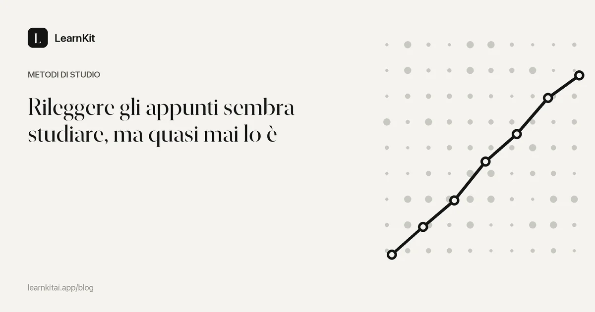 Il titolo Rileggere gli appunti sembra studiare, ma quasi mai lo è su uno sfondo monocromatico tenue